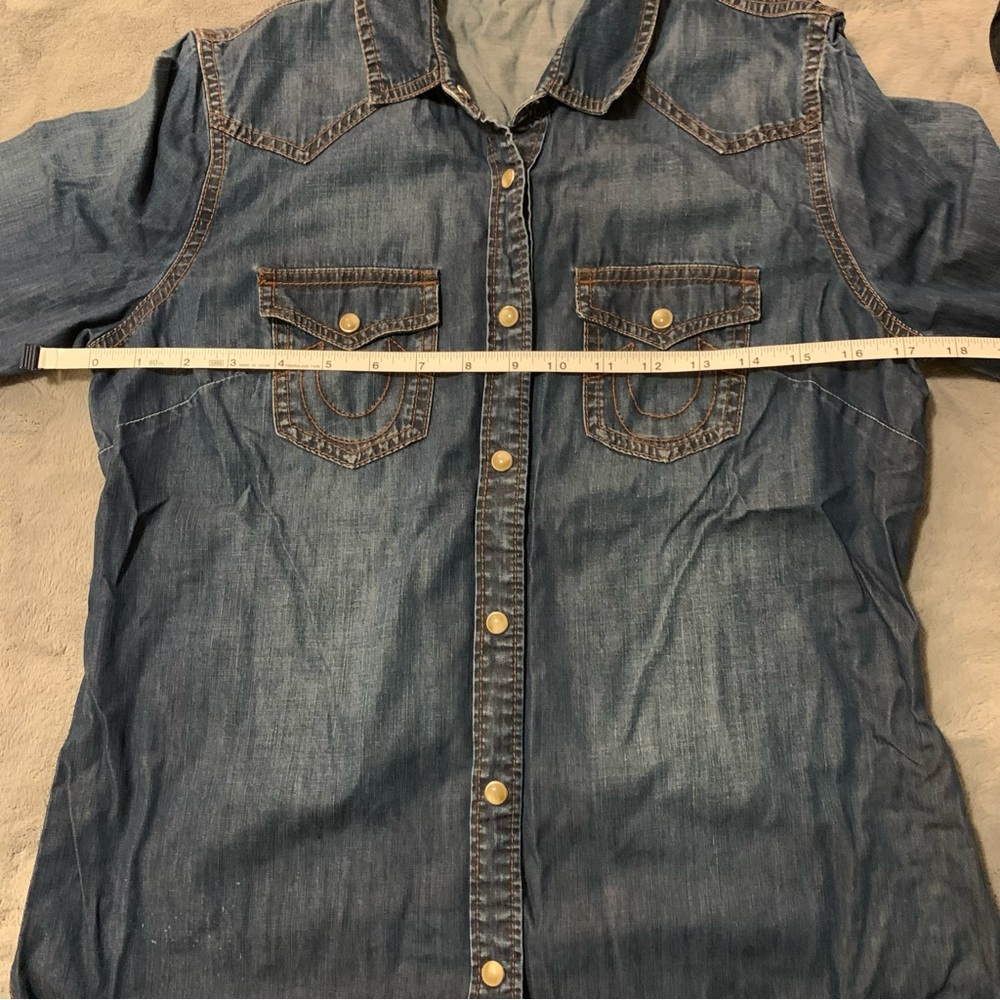 SOLD - GUC True Religion Button Up Denim Shirt - Picture 6 of 9
